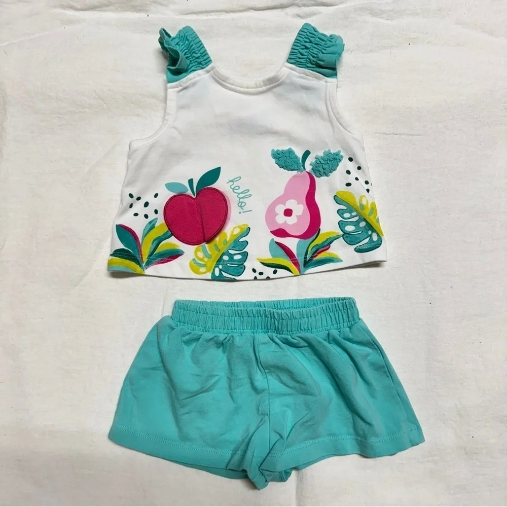 Mayoral Apple and Bear Top and Shorts Set